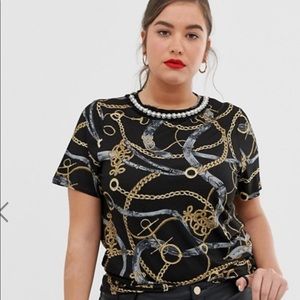 River Island Tee with Chain Print